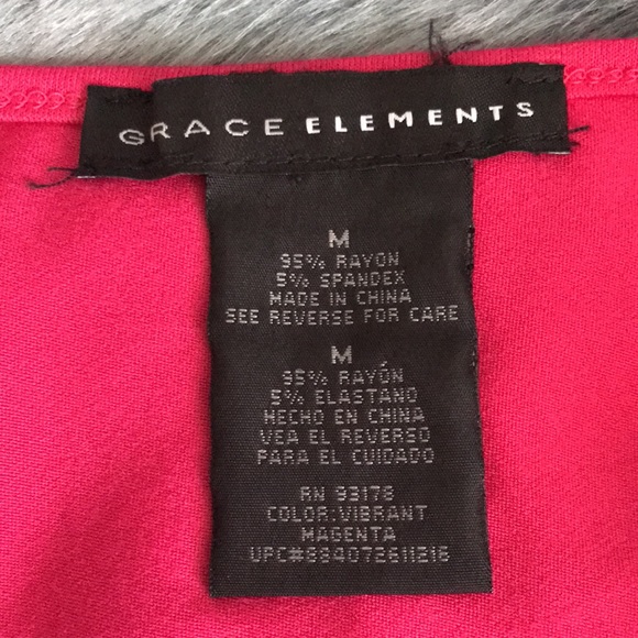 GRACE ELEMENTS SHORT SLEEVE FUSHIA TUNIC - Picture 5 of 5